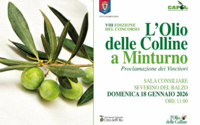 18 gennaio 2026 – Giornata di proclamazione vincitori VIII Concorso l’Olio delle Colline a Minturno
