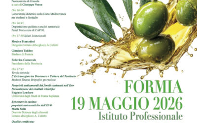 I benefici nutraceutici dell’Olio DOP Colline Pontine da Cultivar Itrana – Convegno a Formia il 19 maggio 2026